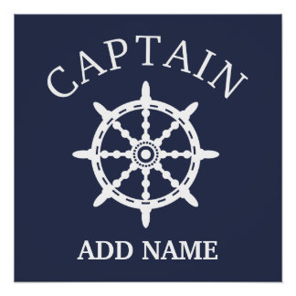 Poster Capitaine de bateau (Personnaliser le nom du capit