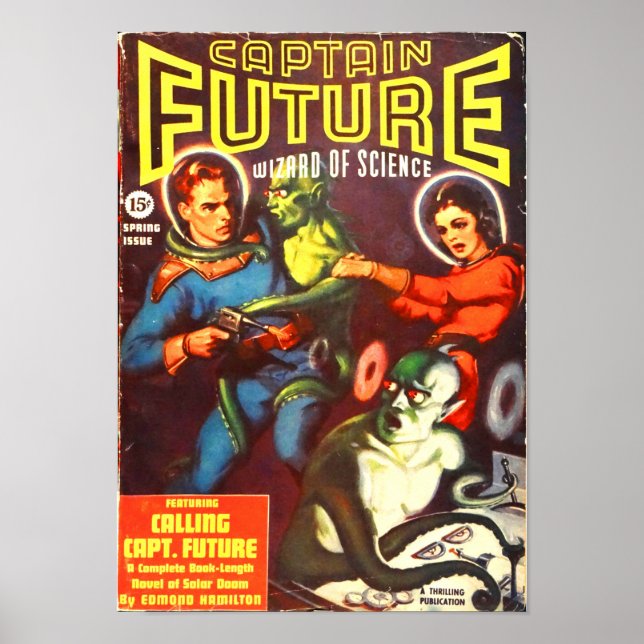 Poster Capitaine Future et Tentacle Men (Devant)