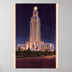 Poster Capitol d'état de Baton Rouge Louisiane