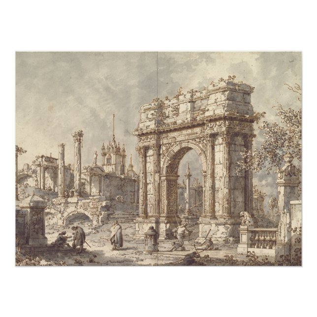 Poster Capriccio avec l'arc de triomphe romain (Devant)