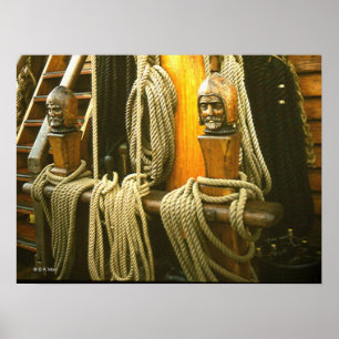 Poster - Capstans en bois sculpté