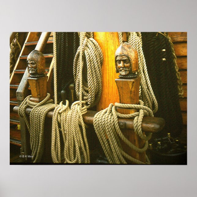 Poster - Capstans en bois sculpté (Devant)