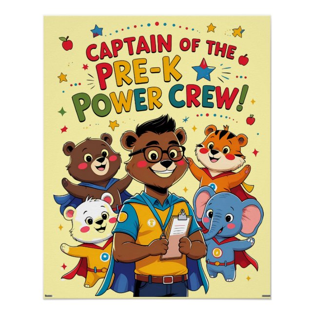Poster Captain of the Pre-K Power Crew – Classroom  (Devant)