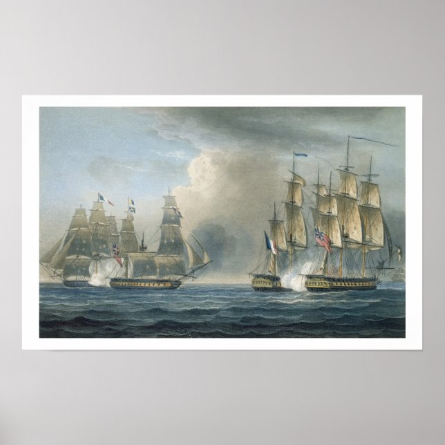 Poster Capture of the Pomone by HMS Arethusa off Cuba in (Devant)