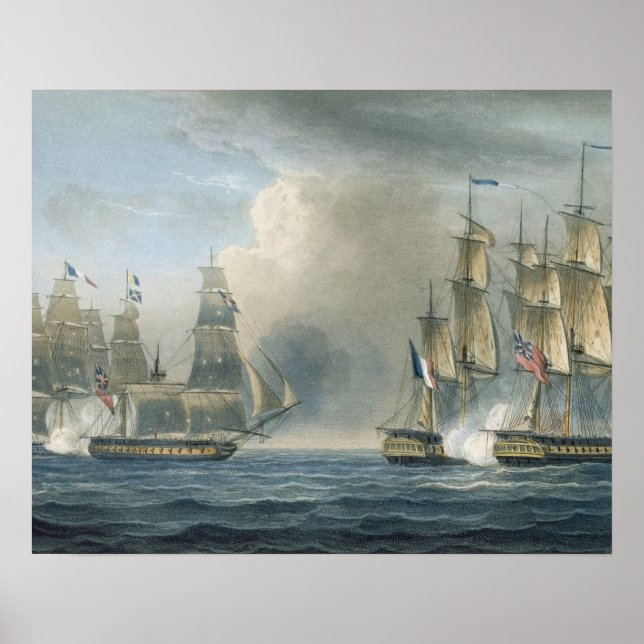 Poster Capture of the Pomone by HMS Arethusa off Cuba in (Devant)