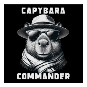 Poster Capybara avec lunettes de soleil Capy Commander