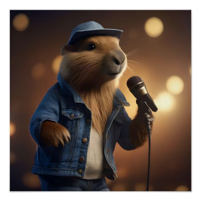 Poster "Capybara Cowboy : Serenading the Wild West" (Devant)