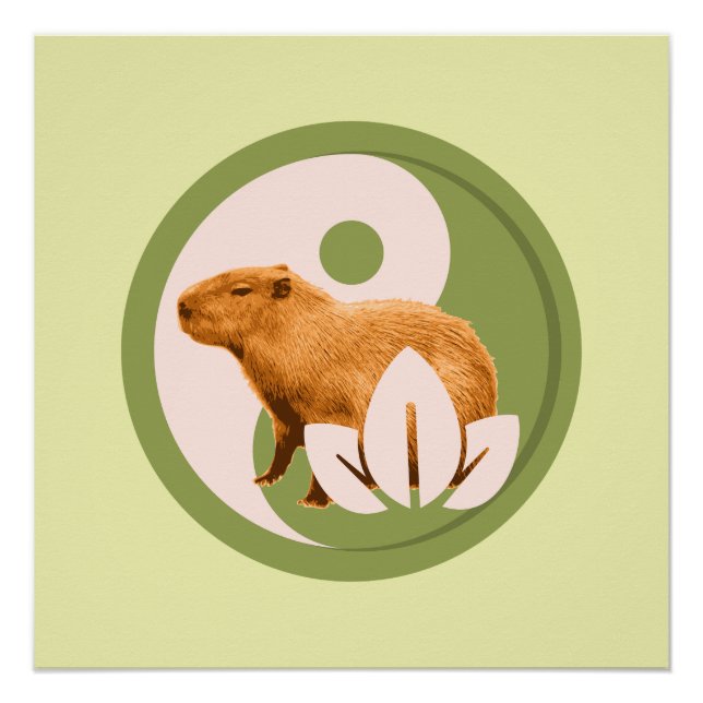 Poster Capybara Zen Yin Yang Nature Paisible (Devant)
