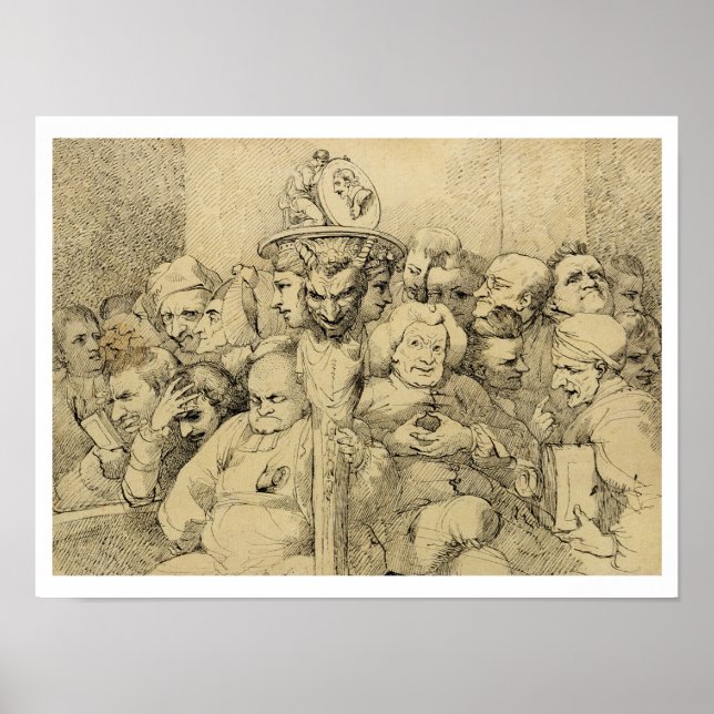 Poster Caractères littéraires assemblés autour de la Méda (Devant)