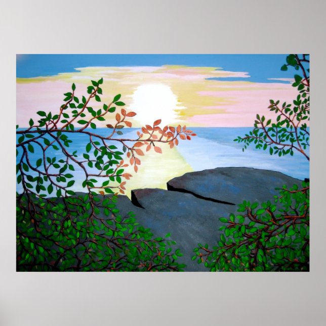 Poster Caraïbes - Coucher de soleil jamaïcain (Devant)