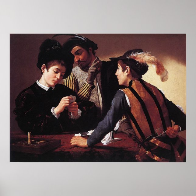 Poster Caravaggio Les Cardsharps (Devant)