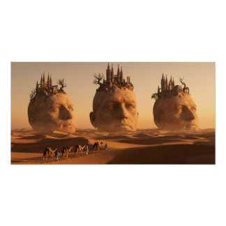 Poster Caravane des âmes perdues dans le désert de soie