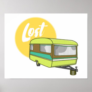 Poster Caravane Lost Rerto 60 Style