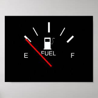 POSTER CARBURANT VIDE VOYAGE EN ROUGE BLANC NOIR COMPLET