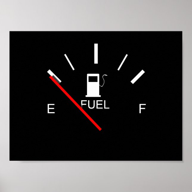 POSTER CARBURANT VIDE VOYAGE EN ROUGE BLANC NOIR COMPLET (Devant)