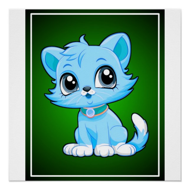 Poster Caricature adorable de chat (Devant)