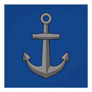 Poster Caricature Ancre de bateau