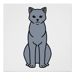 Poster Caricature Chartreux Cat
