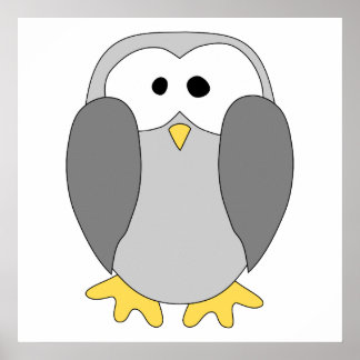 Poster Caricature de pingouin mignon.