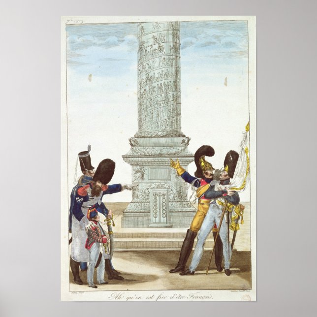 Poster caricature de soldats à la Colonne Vendôme (Devant)