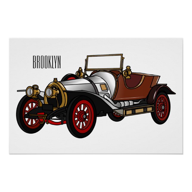Poster Caricature de voiture classique 1920 (Devant)