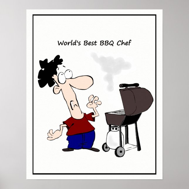 Poster Caricature du meilleur chef barbecue du monde (Devant)