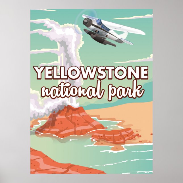 Poster Caricature du parc national de Yellowstone (Devant)