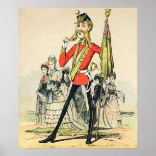 Poster Caricature d'un soldat britannique victorien