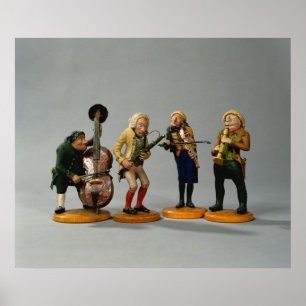 Poster Caricature figurines of musicians