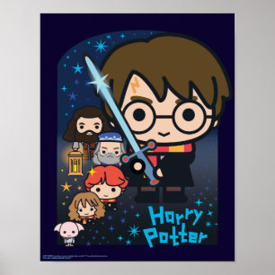 Poster Caricature Harry Potter Chambre des secrets Graphi