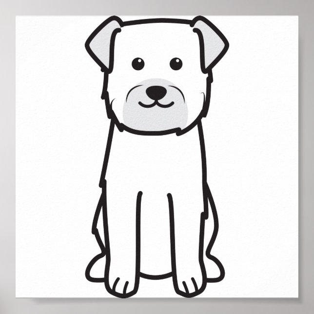Poster Caricature pour chien de Terrier frontalier (Devant)