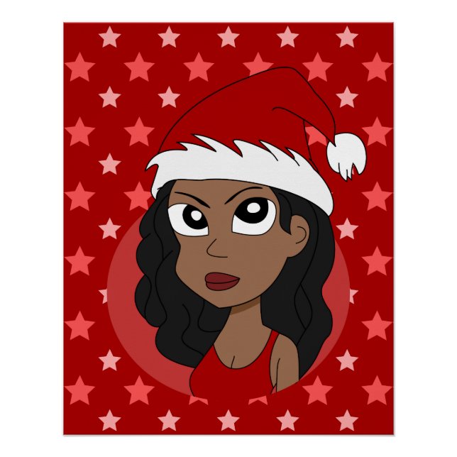 Poster Caricature pour fille de Noël (Devant)
