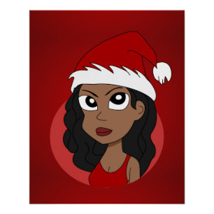 Poster Caricature pour fille de Noël