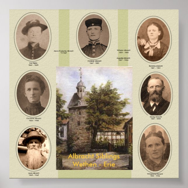 Poster Carl, Christian, Christiane, Georg, Karoline, W... (Devant)