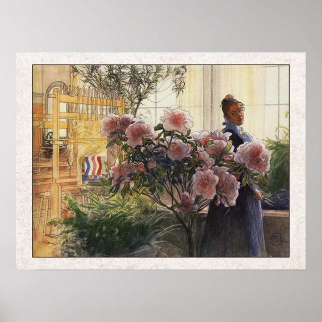 Poster Carl Larsson Azaleas (Devant)