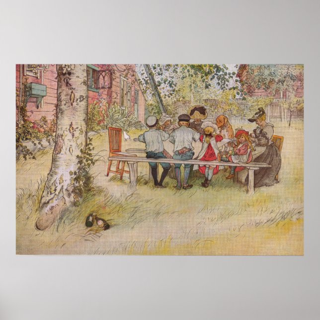 Poster Carl Larsson Breakfast (Devant)