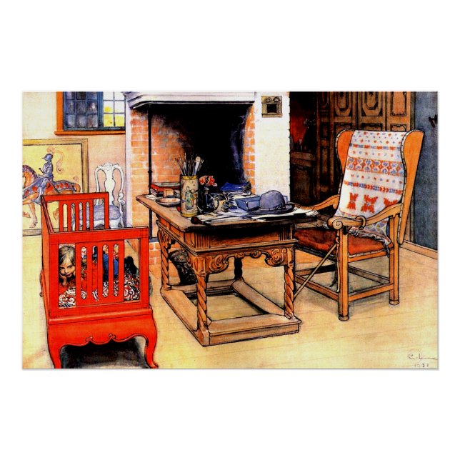 Poster Carl Larsson - Peek-a-Boo (Devant)