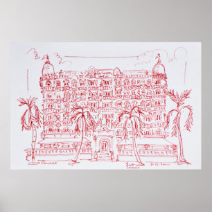 Poster Carlton Hotel, Cannes, France