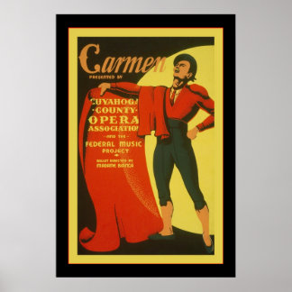 Poster Carmen ~ Théâtre Vintage Publicité
