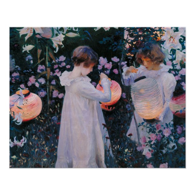 Poster Carnation Lily Lily Rose John Singer Sargent Art (Devant)