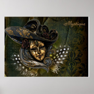 Poster Carnival Masque Vert Damas