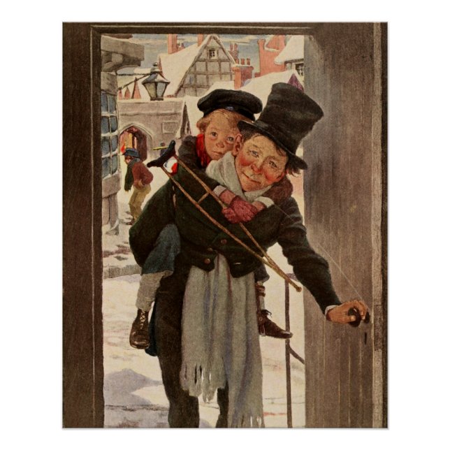 Poster Carol de Noël : Carte Tim & Mr Cratchit (Devant)