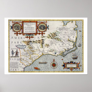 Poster Caroline du Nord, intitulé 'Virginiae item et Flor