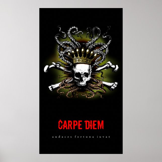 Poster Carpe de crâne King Squid Diem (Devant)