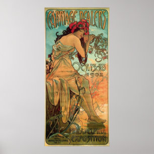 Poster Carrage Dealers Advertisement by Alphonse Mucha