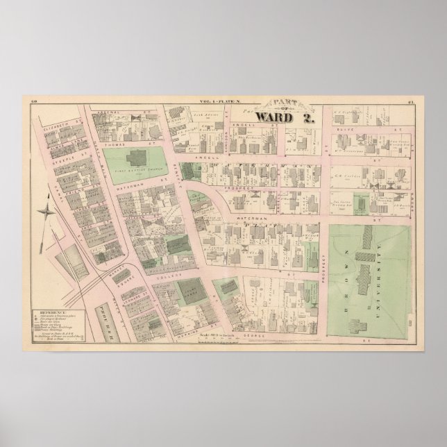 Poster Carré de marché Brown University Court House (Devant)