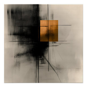 Poster Carré doré dans l'abstrait