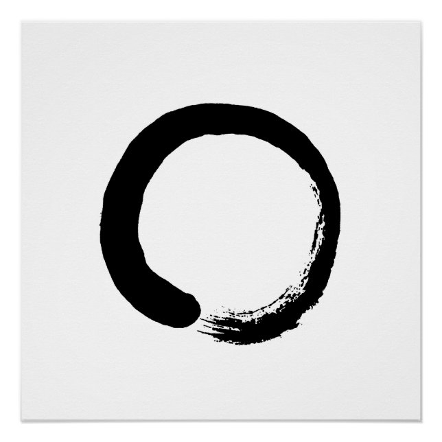 Poster Carré du symbole du cercle zen Ensō (20x20) (Devant)