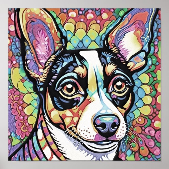 Poster Carré Fox Terrier (Devant)