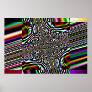 Poster carré fractal trippy